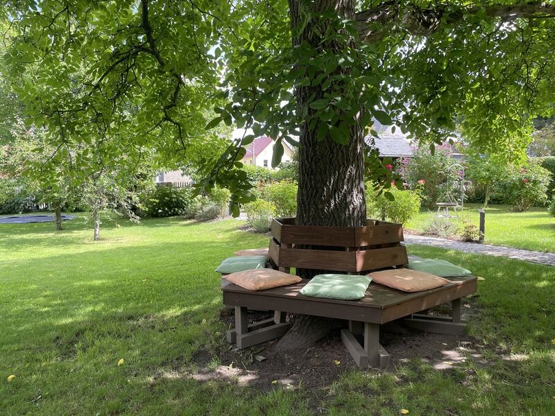 Baumbank unterm Wallnussbaum